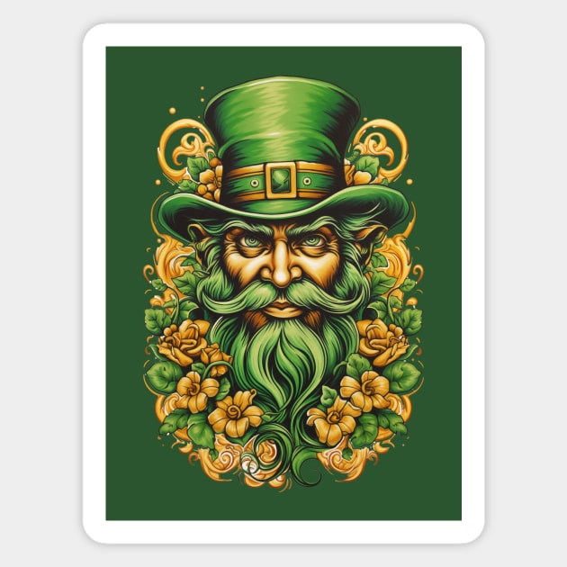 Floral Leprechaun Magnet by JunkyDotCom